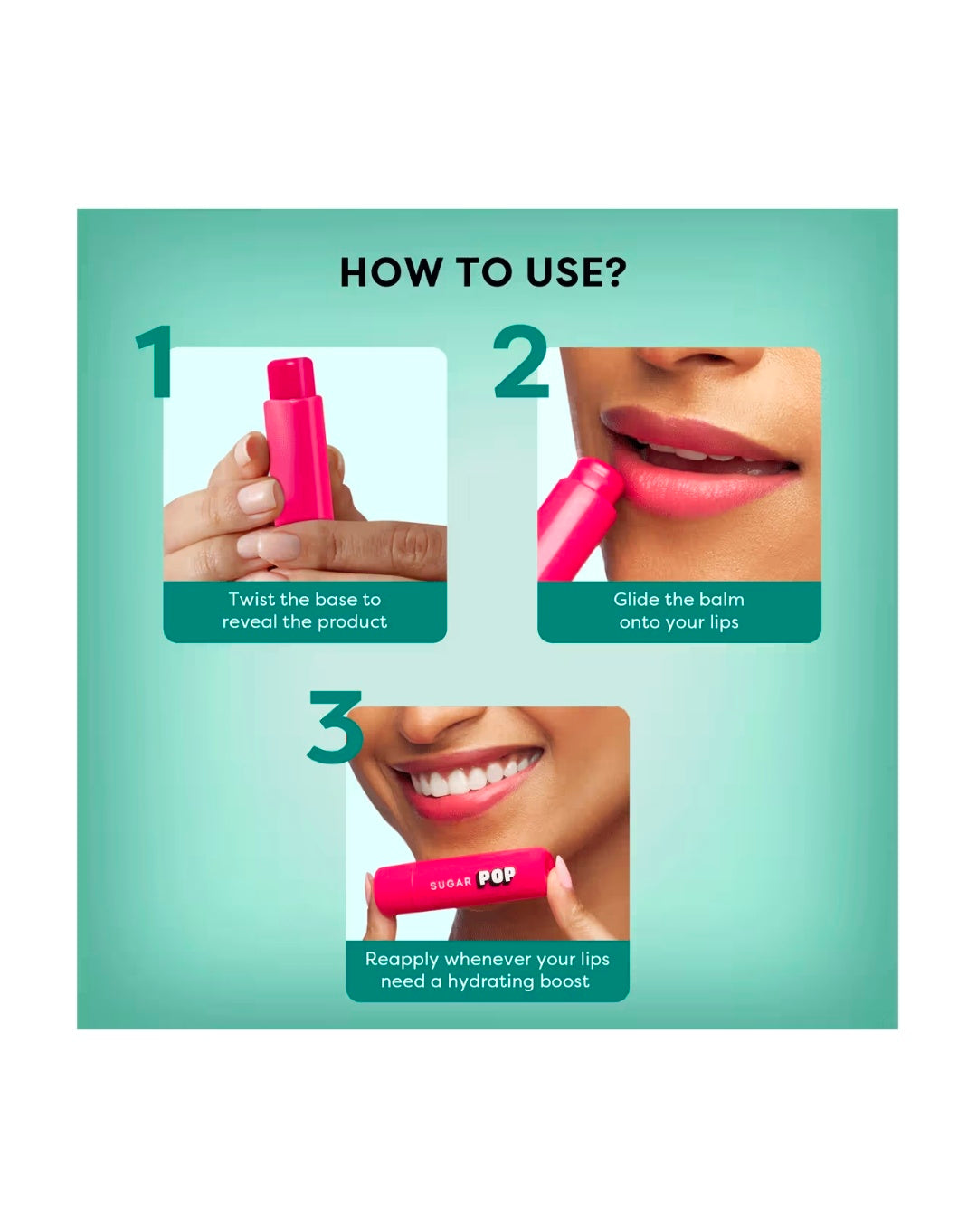 SUGAR POP
Nourishing Lip Balm with SPF Shea-Butter & Avocado Oil Infused Moisturizing - 03 Strawberry
(4.5 gms)