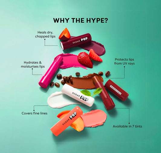 SUGAR POP
Nourishing Lip Balm with SPF Shea-Butter & Avocado Oil Infused Moisturizing - 03 Strawberry
(4.5 gms)